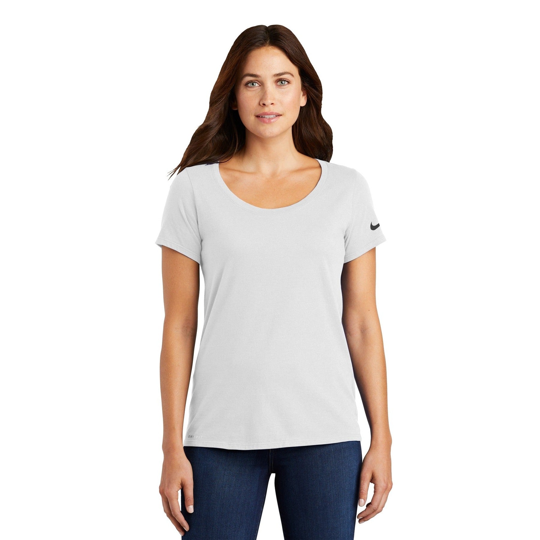 Nike-Nike Women's Dri-FIT Cotton/Poly Scoop Neck Tee. NKBQ5234-MedTech-6